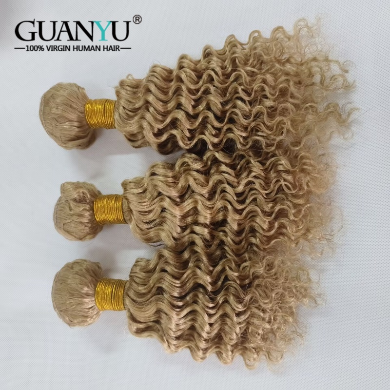 Deep Wave 3 Bundles With Closure - # 27 น้ําผึ้งสีบลอนด์ Deep Wave สี