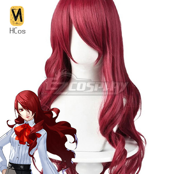 Synthetic Wigs - ชุดคอสเพลย์แฮนด์เมด: วิกผมคอสเพลย์ P3 มิตสึรุ คิริโจ สีแดงไวน์