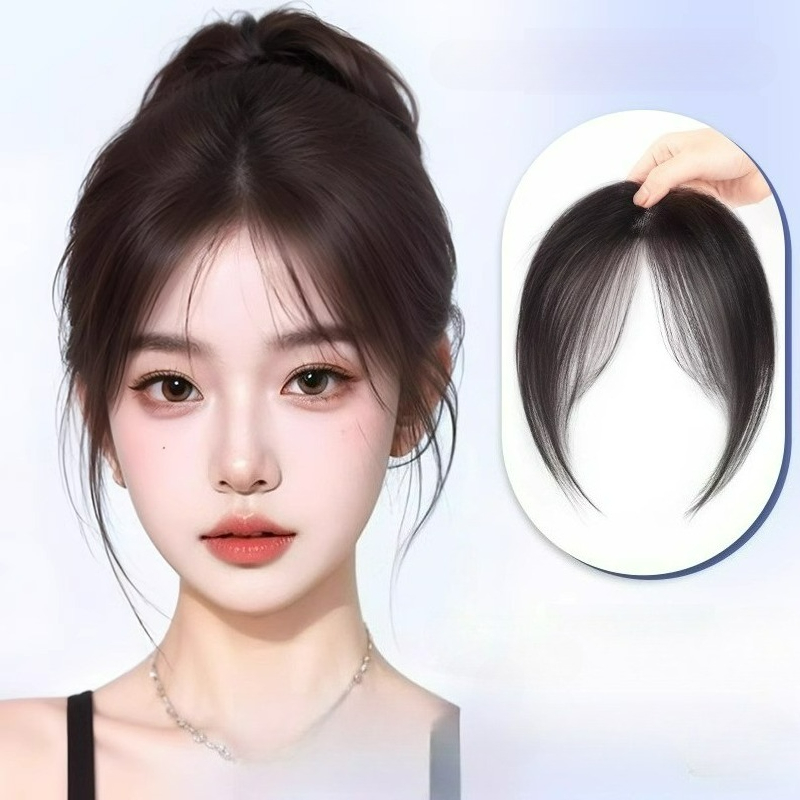 Invisible Tape In Extensions Real Hair - แฮร์พีซหน้าม้าแบบหนีบเส้นผมแท้ น้ำหนักเบาพิเศษ ติดง่าย มองไม่เห็นรอยต่อ สำหรับผู้หญิงและเด็กผู้หญิง