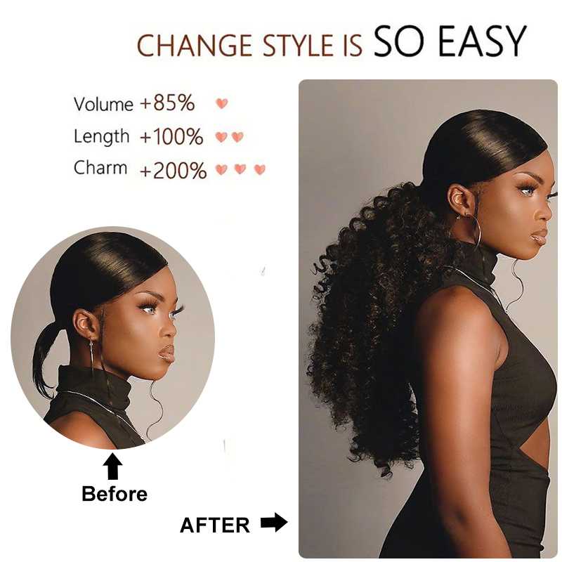 ยาว Curly Drawstring หางม้า Af - Drawstring Afro Curly Puff Ponytail บทวิจารณ์และราคา