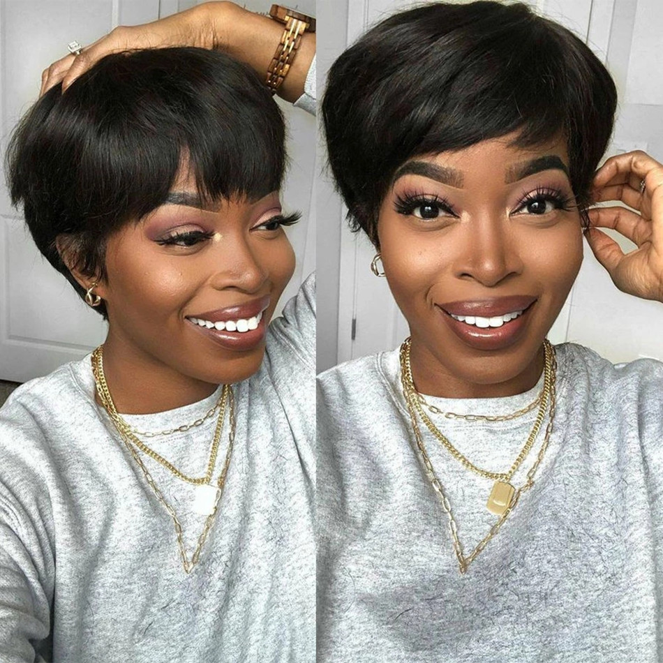 วิกผมสั้นทรงพิกซี่คัท ผมตรงแบบ - Short Pixie Cut Wig Human Hair Cheap บทวิจารณ์และราคา
