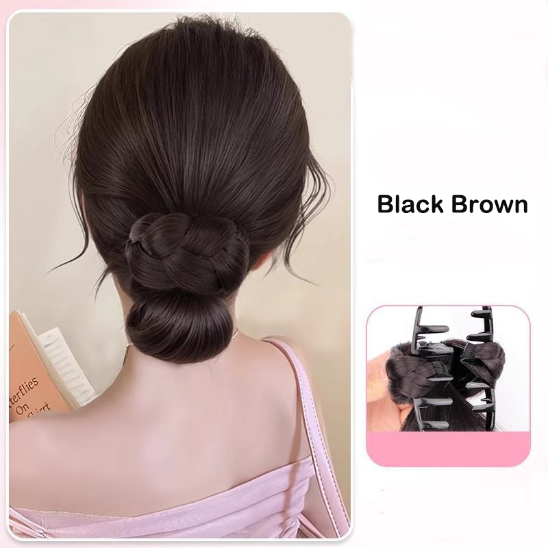 อุปกรณ์เสริมผมสังเคราะห์ ทรงผม - Claw Clip Messy Bun Hair Piece บทวิจารณ์และราคา