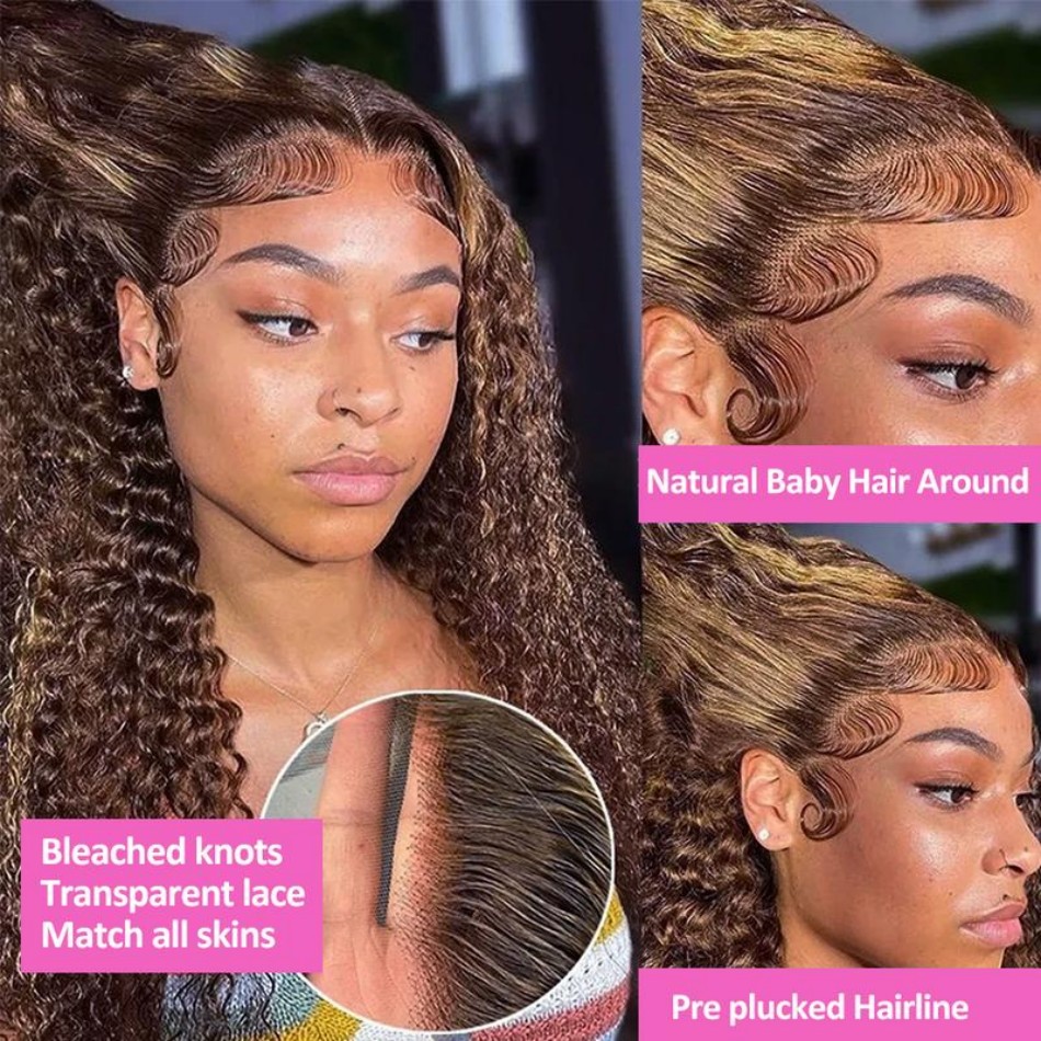 วิกผมไฮไลท์ออมเบร 427 สีน้ำผึ้ - Hd Lace Frontal Wig Human Hair Pre Plucked บทวิจารณ์และราคา