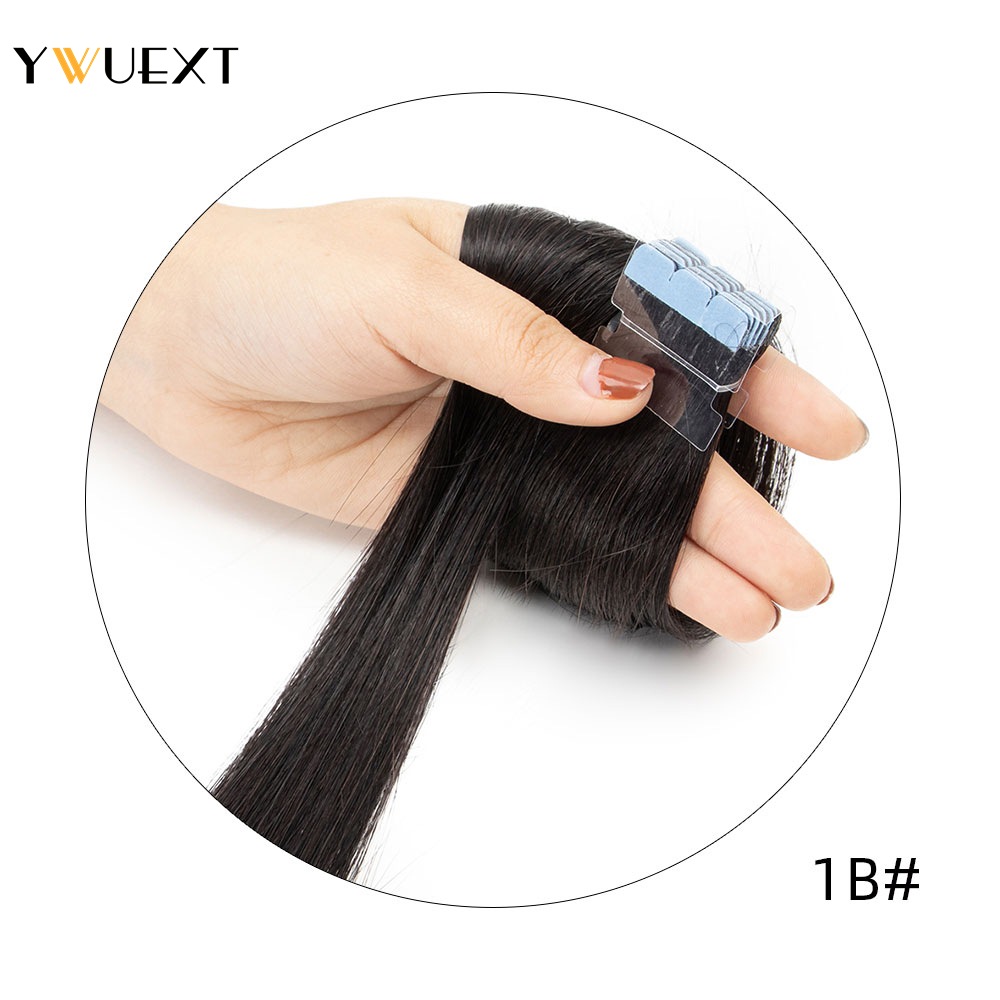 Ywuext เทปขนาดเล็กผมต่อมนุษย์ต - Invisible Tape In Extensions Real Hair บทวิจารณ์และราคา