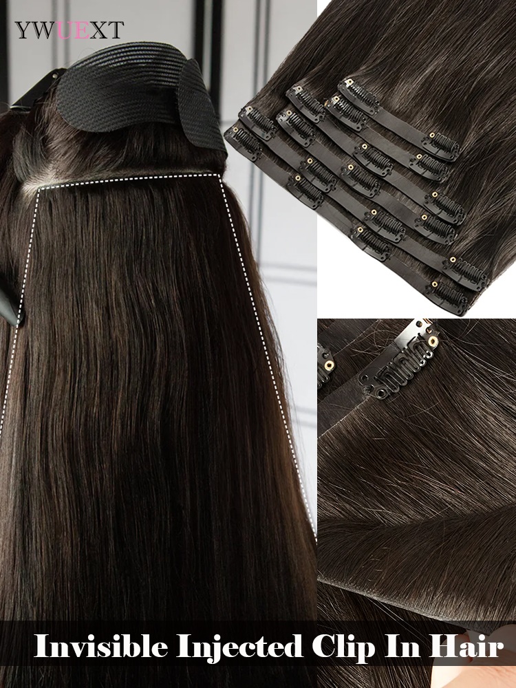 ต่อผมแบบคลิปหนีบ มองไม่เห็นรอย - Seamless Clip In Hair Extensions Human Hair บทวิจารณ์และราคา