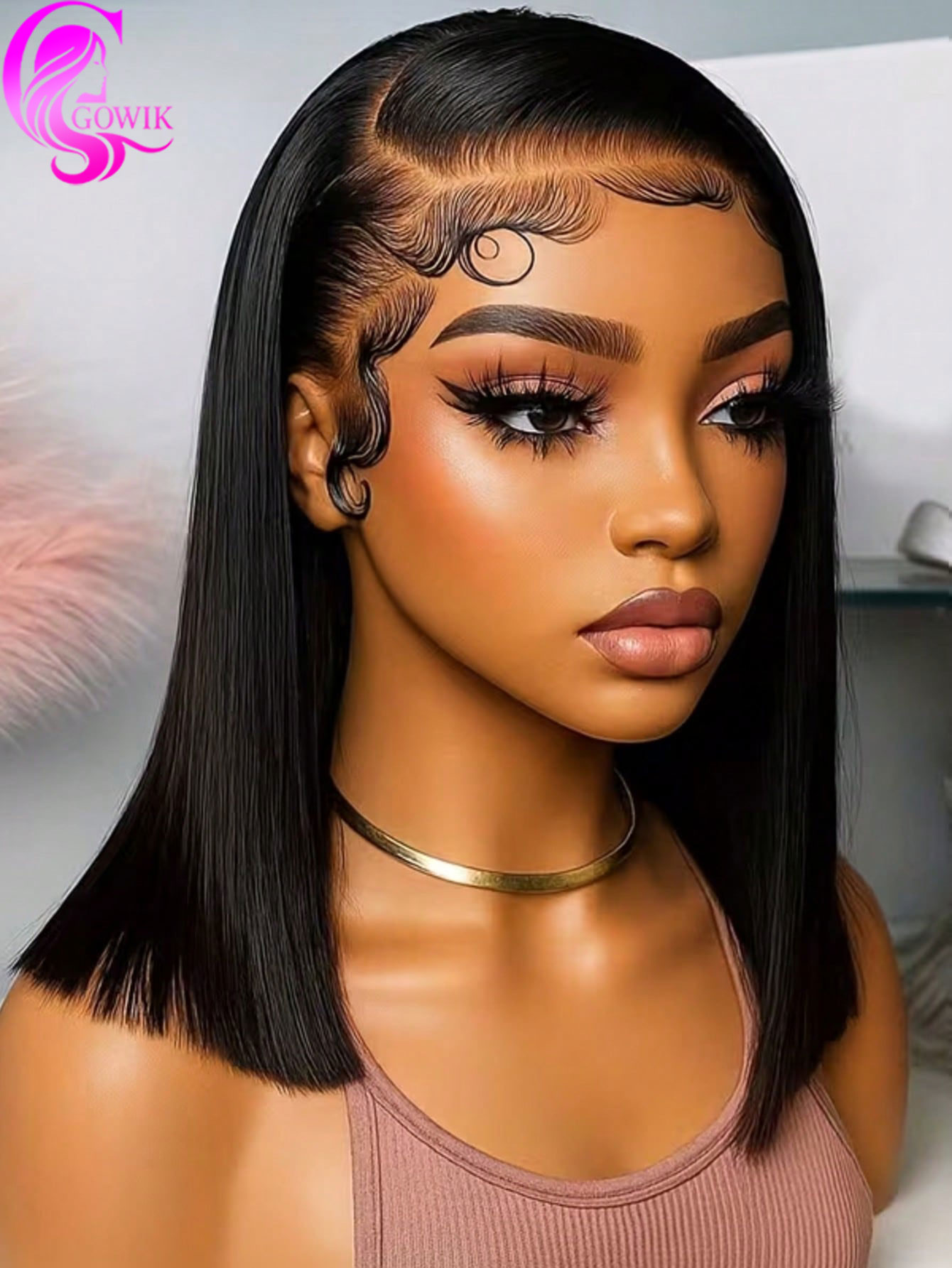 วิกผม Gowik ความหนาแน่น 250% แ - Pre Parted 13X4 Lace Front Bob Wig บทวิจารณ์และราคา