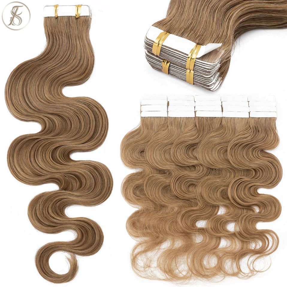 TESS 20pcs หยักเทปต่อผมมนุษย์  - Invisible Tape In Extensions Real Hair บทวิจารณ์และราคา