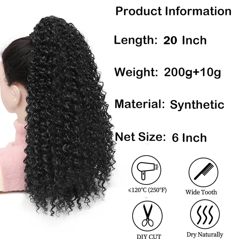 ยาว Kinky CURLY Drawstring หาง - Drawstring Afro Curly Puff Ponytail บทวิจารณ์และราคา