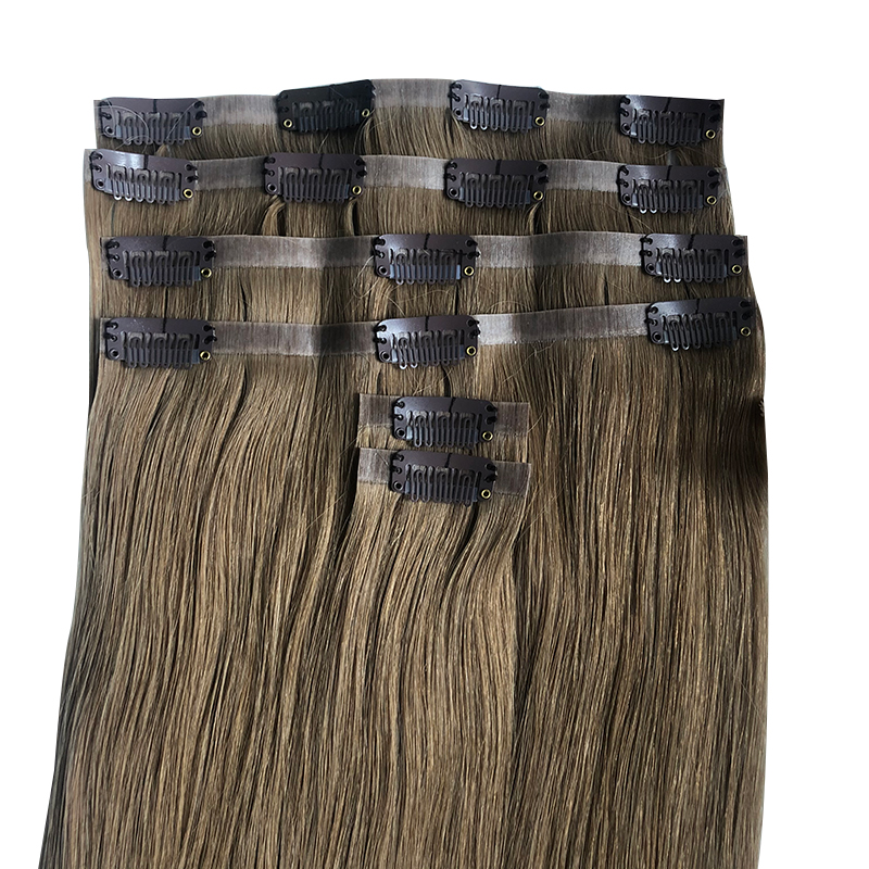 ตรงที่มองไม่เห็น PU คลิปเต็มหั - Seamless Clip In Hair Extensions Human Hair บทวิจารณ์และราคา