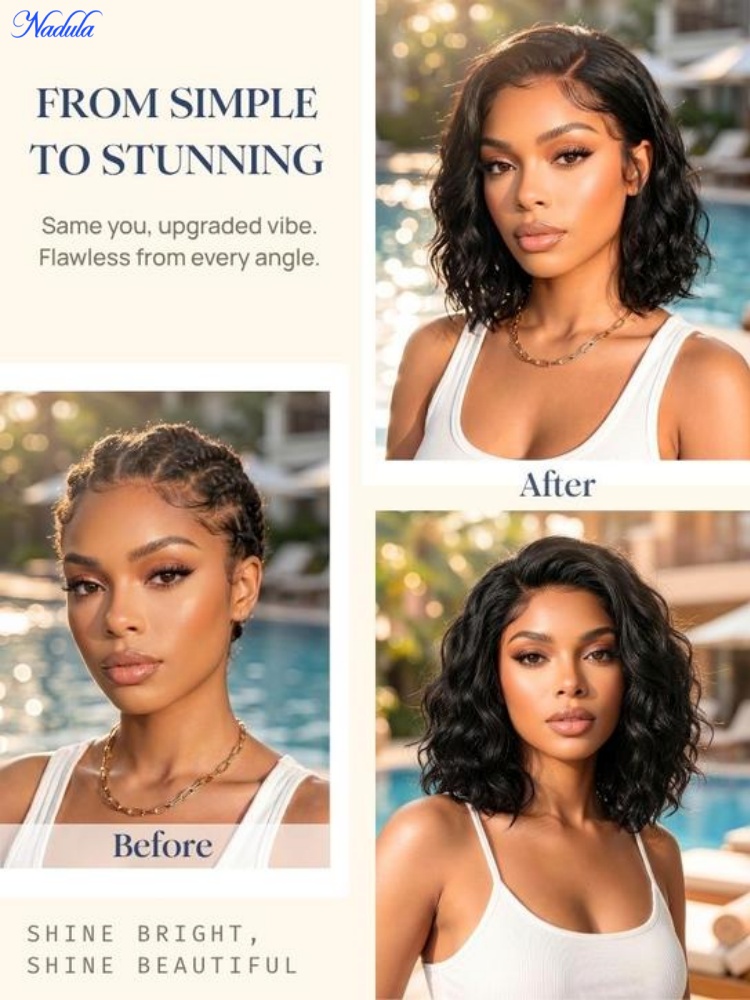 วิกผมบ๊อบแบบลูกไม้ด้านหน้า Nad - Pre Parted 13X4 Lace Front Bob Wig บทวิจารณ์และราคา
