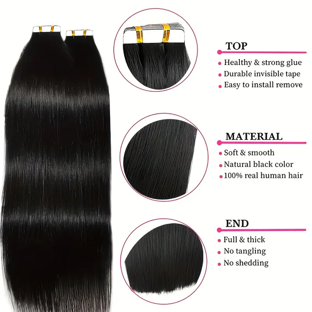 เทปต่อผมตรง ผมแท้บราซิล 20 ชิ้ - Invisible Tape In Extensions Real Hair บทวิจารณ์และราคา