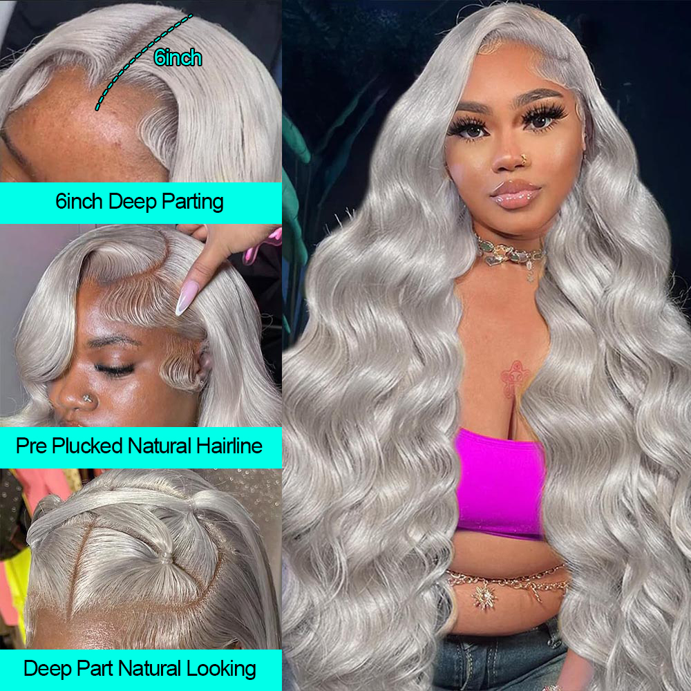 คอสเพลย์ Body Wave สีเทาเงิน 1 - 613 Blonde Body Wave Lace Front Wig บทวิจารณ์และราคา