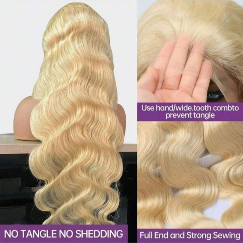วิกผมแท้สีน้ำผึ้งบลอนด์ 613 แบ - 613 Blonde Body Wave Lace Front Wig บทวิจารณ์และราคา