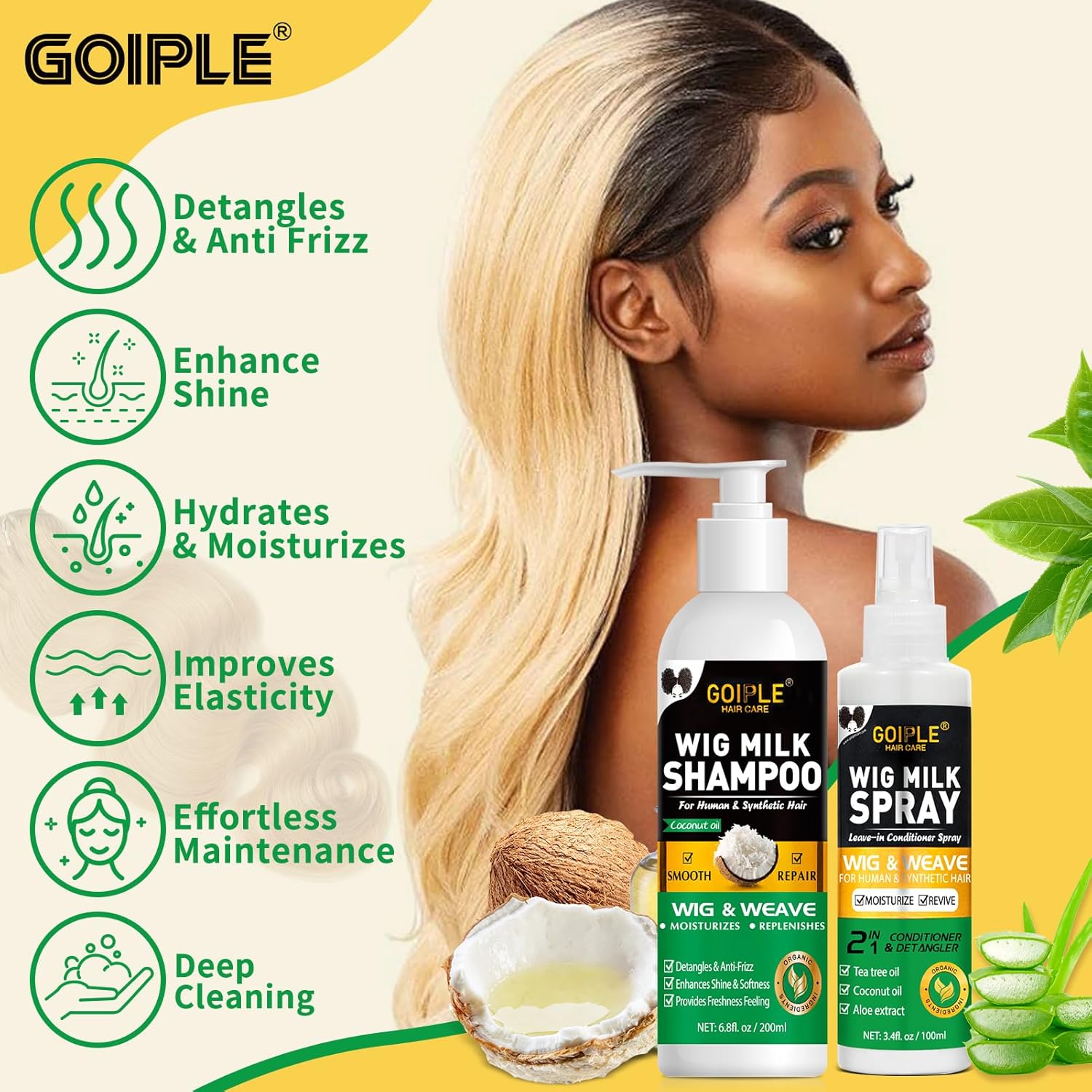 GOIPLE ชุดดูแลวิกผม 3 in 1 พร้ - Synthetic Wigs บทวิจารณ์และราคา