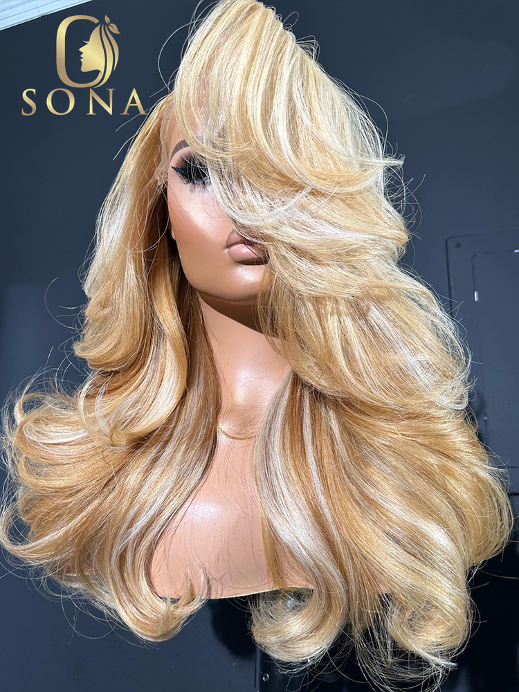 613 #   27 #   วิกผมหน้าผากลูก - 613 Blonde Body Wave Lace Front Wig บทวิจารณ์และราคา