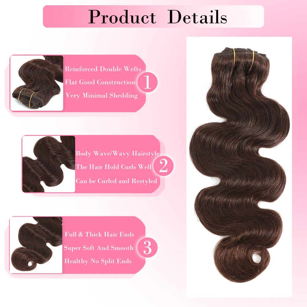 # คลิปต่อผมแท้สีน้ำตาลช็อกโกแล - Seamless Clip In Hair Extensions Human Hair บทวิจารณ์และราคา