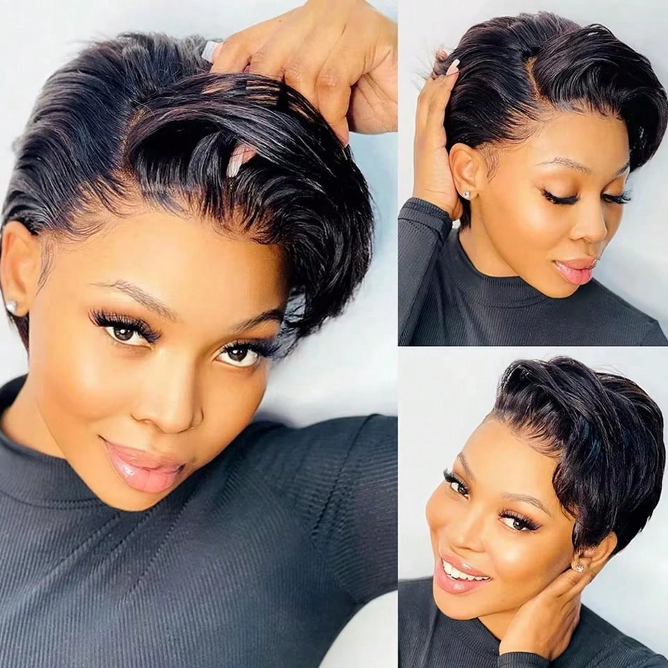 วิกผมสั้นราคาถูกแบบขายส่ง วิกผ - Short Pixie Cut Wig Human Hair Cheap บทวิจารณ์และราคา
