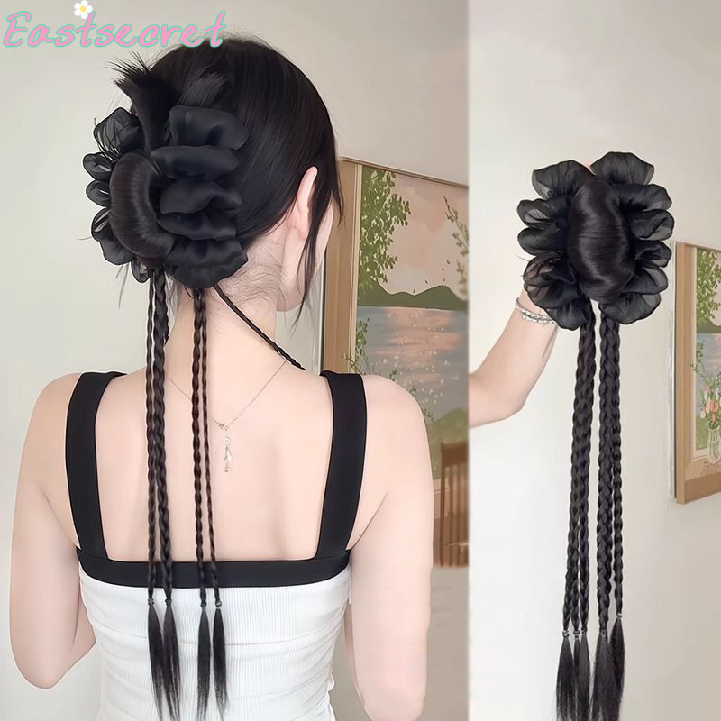 กิ๊บหนีบผมโบว์ดำแบบครึ่งผูก ขน - Claw Clip Messy Bun Hair Piece บทวิจารณ์และราคา