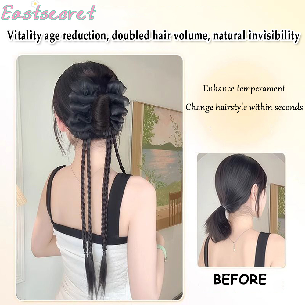กิ๊บหนีบผมโบว์ดำแบบครึ่งผูก ขน - Claw Clip Messy Bun Hair Piece บทวิจารณ์และราคา