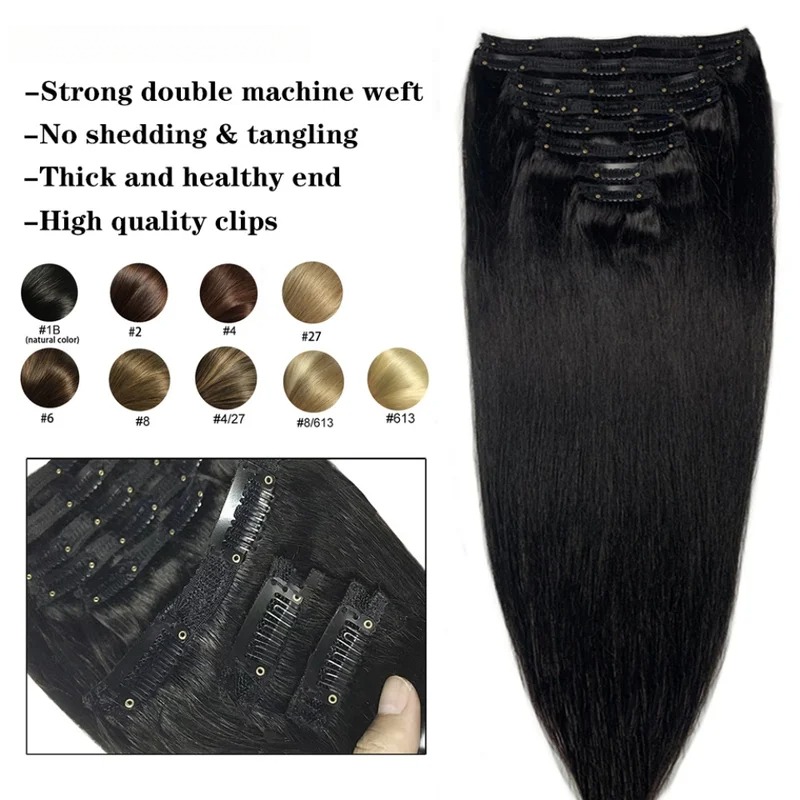 ต่อผมแบบคลิปหนีบผมแท้ธรรมชาติ  - Seamless Clip In Hair Extensions Human Hair บทวิจารณ์และราคา