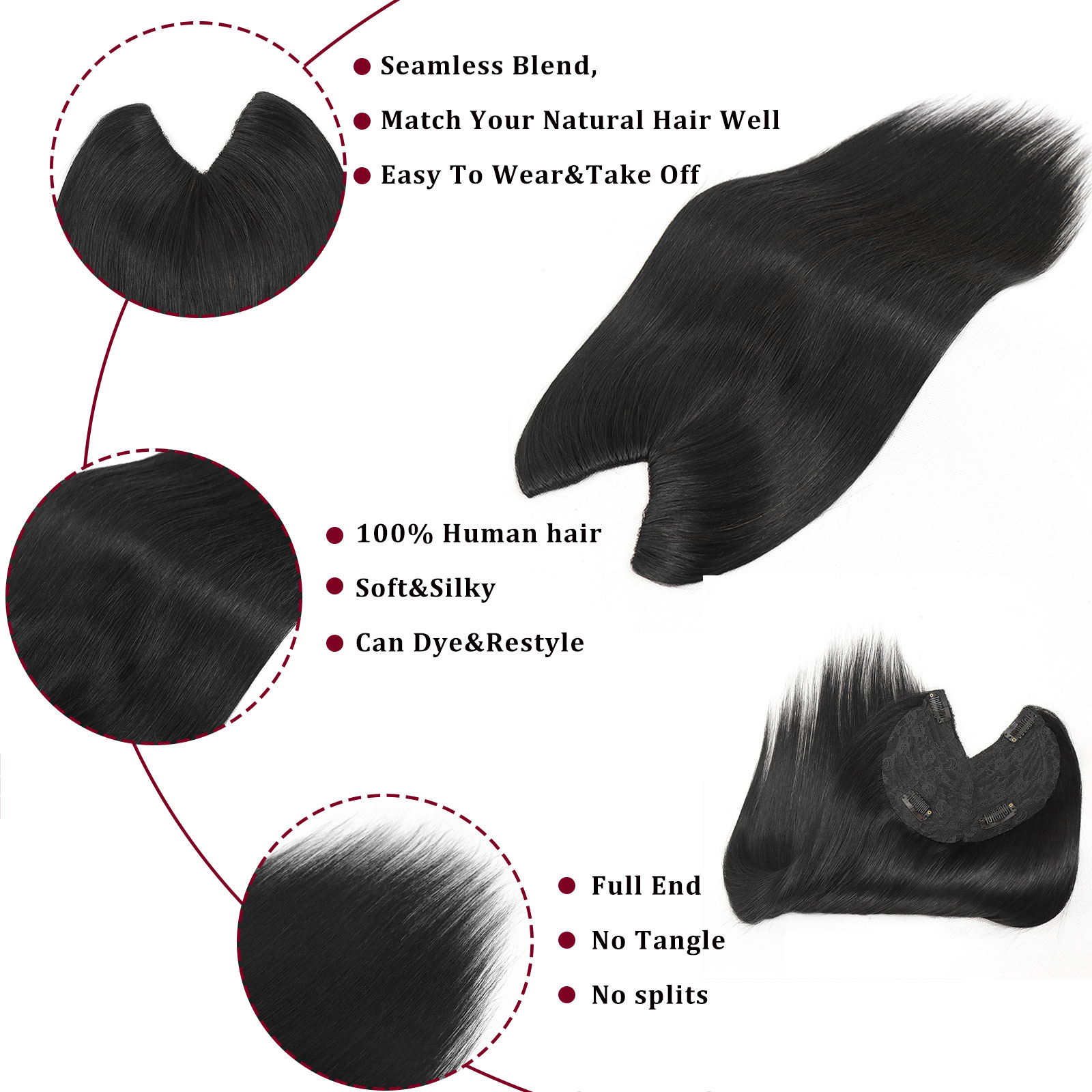 คลิปต่อผมแท้ทรงตัววีแบบซ่อน ไฮ - Seamless Clip In Hair Extensions Human Hair บทวิจารณ์และราคา