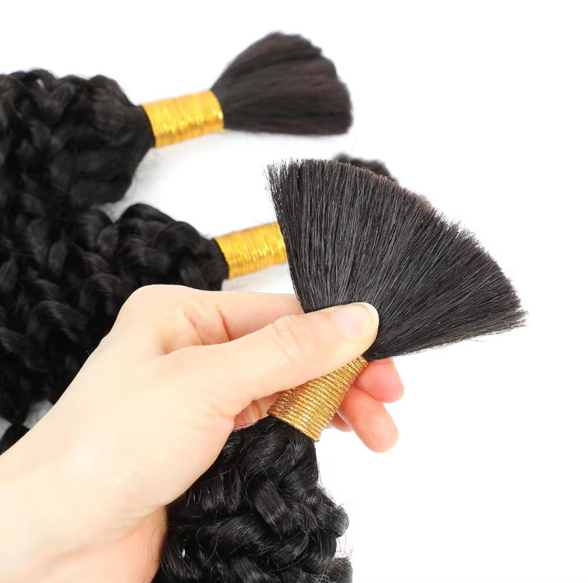 ผมแท้แบบเป็นมัด  ลอนลึก  น้ำหน - Water Wave Bulk Human Hair For Braiding บทวิจารณ์และราคา