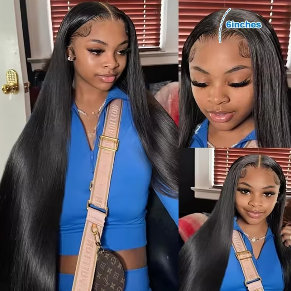 วิกผมแท้สีดำธรรมชาติ เงางามตรง - Glueless Wear And Go Human Hair Wig บทวิจารณ์และราคา