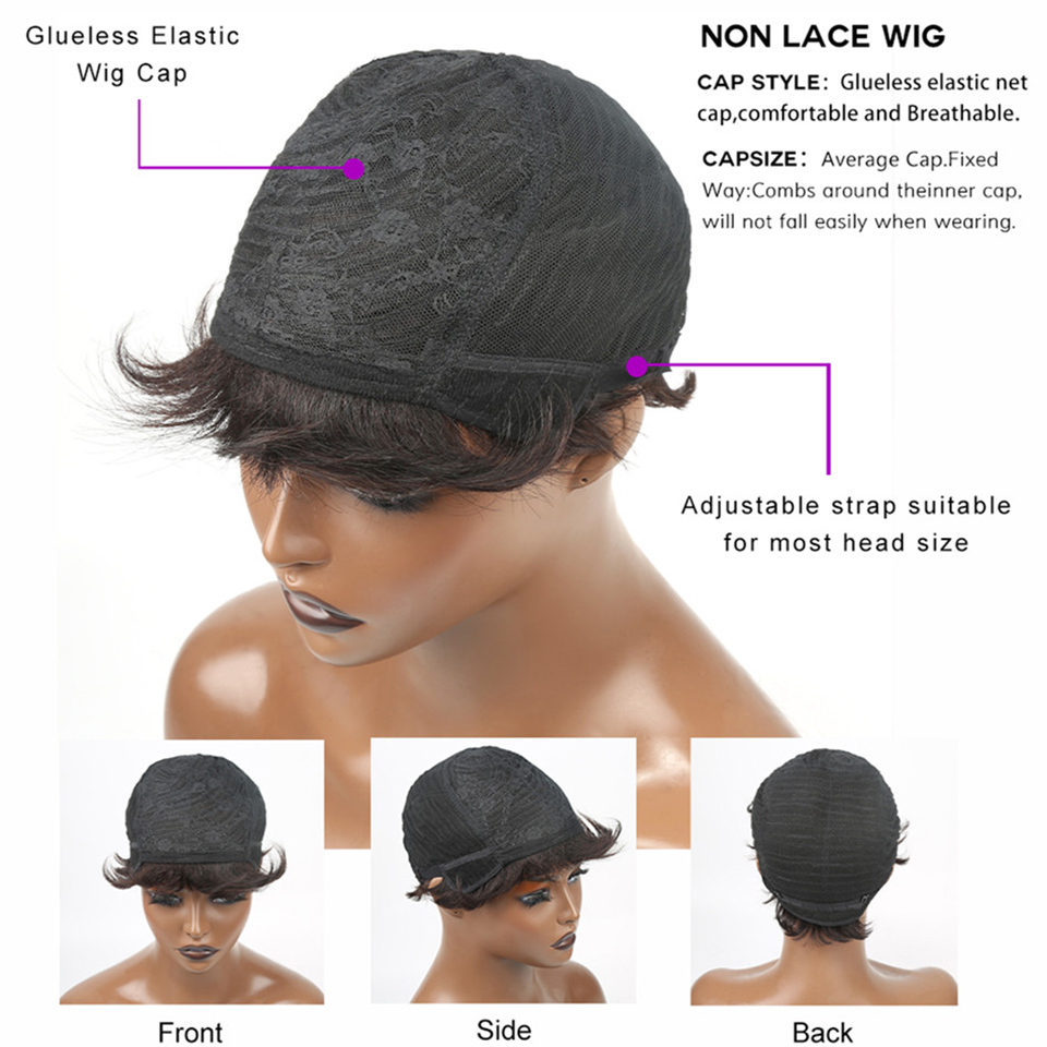 สั้นเส้นผมมนุษย์ Wigs Pixie ตั - Short Pixie Cut Wig Human Hair Cheap บทวิจารณ์และราคา