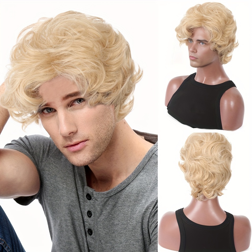 วิกผมสีบลอนด์สำหรับผู้ชาย วิกผ - Synthetic Wigs บทวิจารณ์และราคา