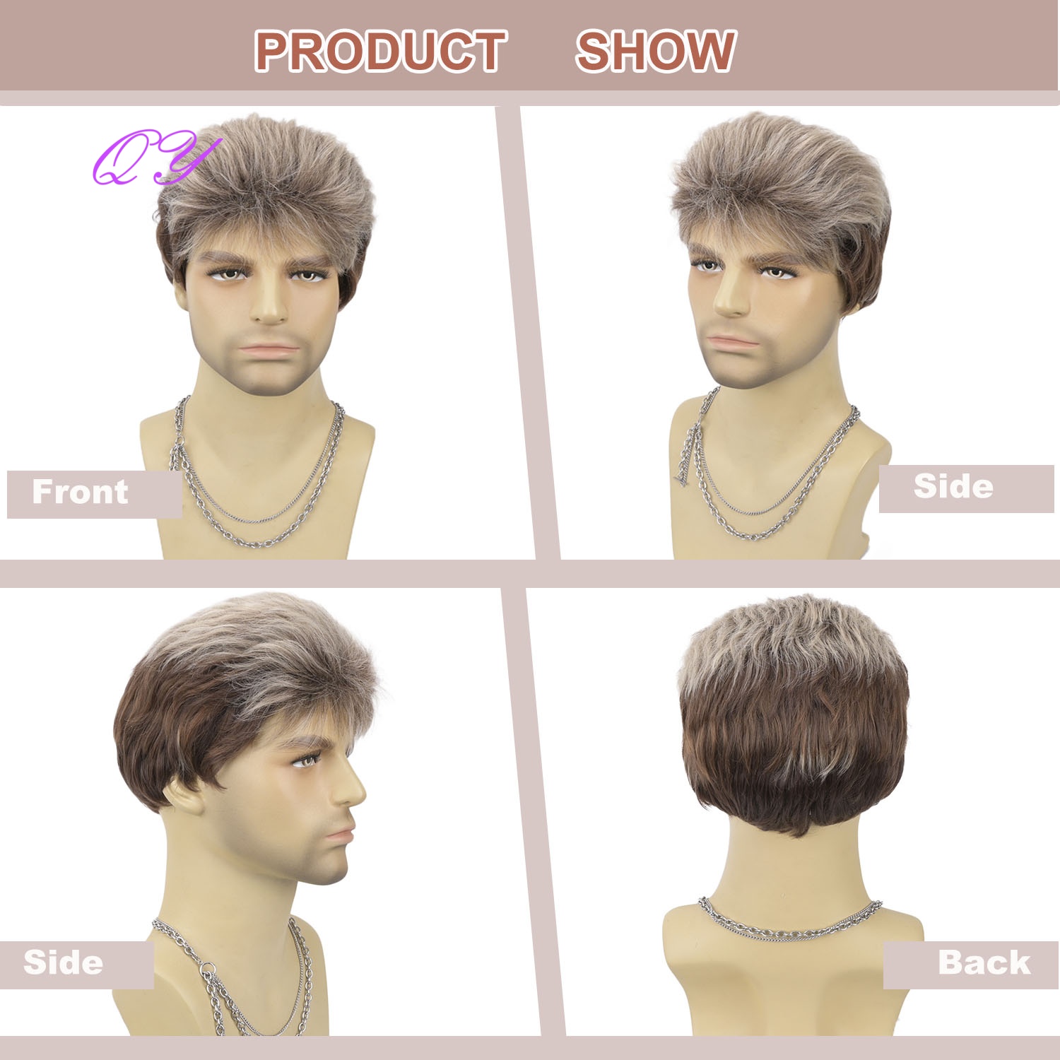 วิกผมสั้นสีน้ำตาลฟลาซเซนสังเคร - Synthetic Wigs บทวิจารณ์และราคา