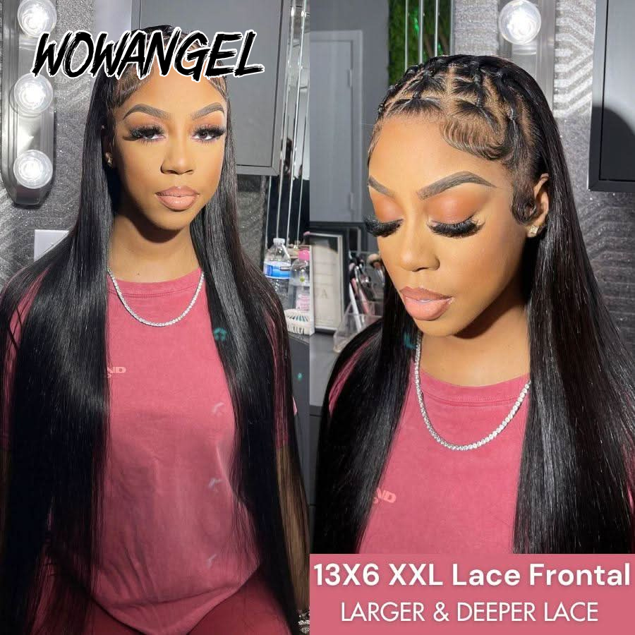 วิกผมตรง WOWANGEL แบบผูกเชือกด - Hd Lace Frontal Wig Human Hair Pre Plucked บทวิจารณ์และราคา