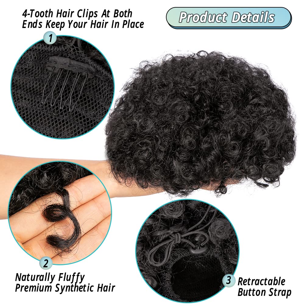 AfroพัฟDrawstringหางม้าสําหรับ - Drawstring Afro Curly Puff Ponytail บทวิจารณ์และราคา
