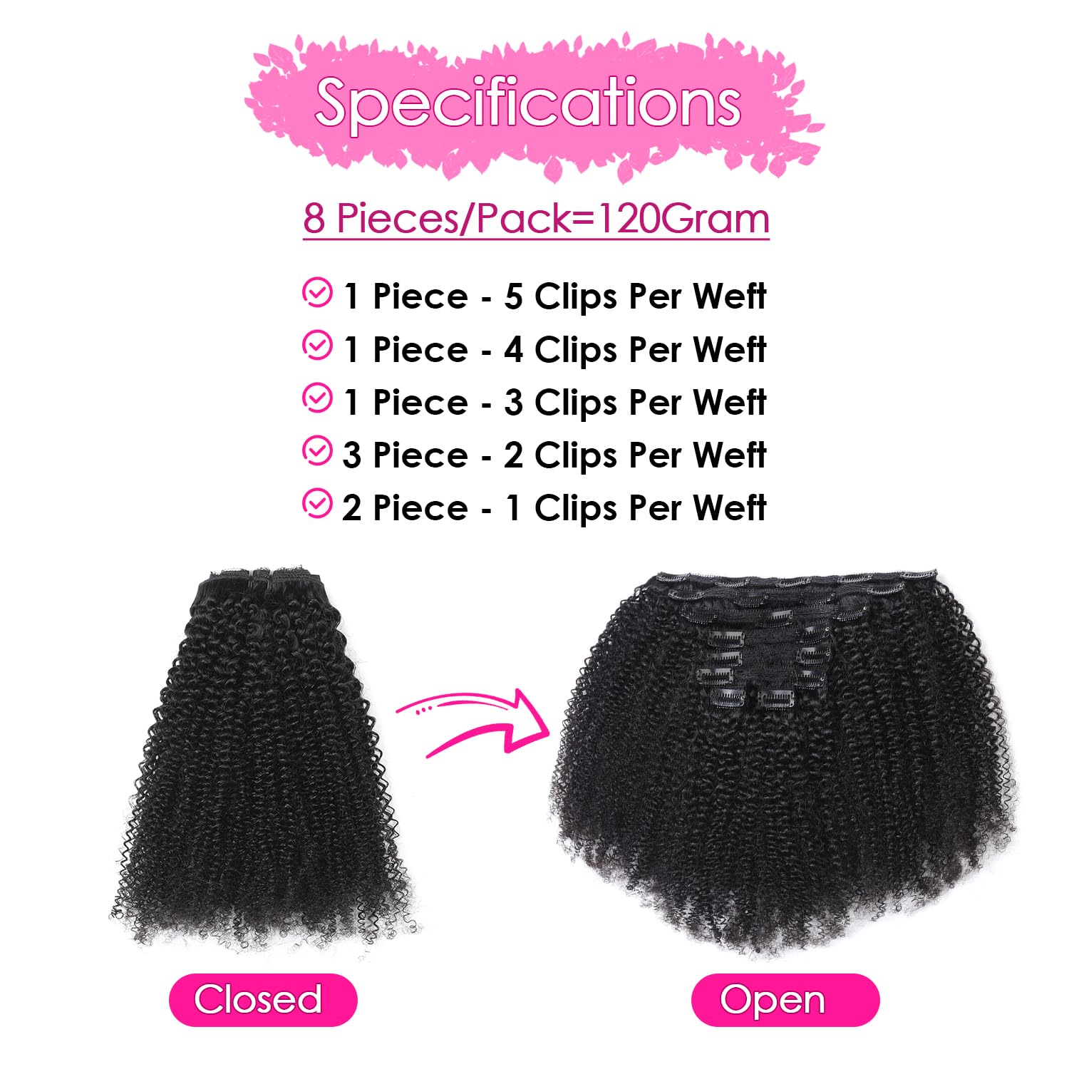 ผมต่อแบบคลิปหนีบ Afro Curly แท - Seamless Clip In Hair Extensions Human Hair บทวิจารณ์และราคา