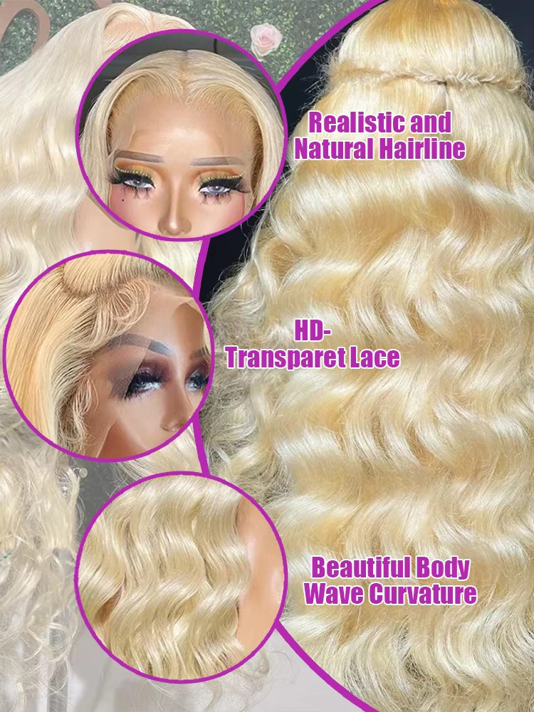 วิกผมแท้สีบลอนด์น้ำผึ้ง 613 ขน - 613 Blonde Body Wave Lace Front Wig บทวิจารณ์และราคา