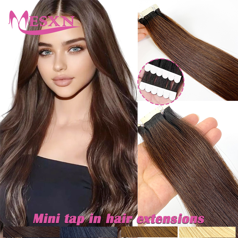 ต่อผมเทปแบบมินิ เส้นผมแท้ธรรมช - Invisible Tape In Extensions Real Hair บทวิจารณ์และราคา