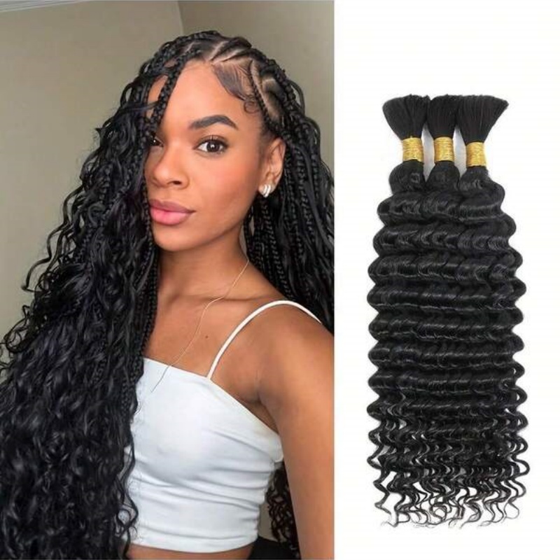 ผมต่อแบบเวฟน้ำ 2 มัด ไม่มีตะเข - Water Wave Bulk Human Hair For Braiding บทวิจารณ์และราคา