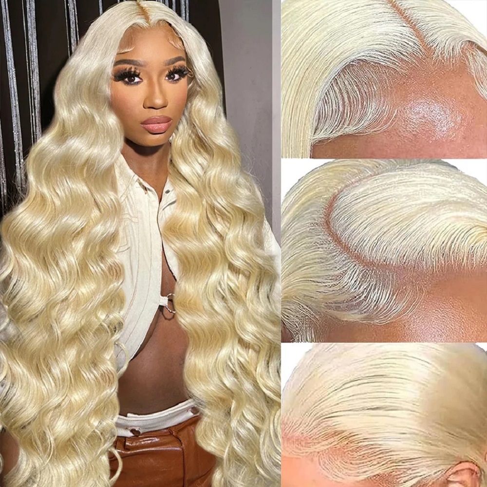 วิกผมลูกไม้ด้านหน้า 46 นิ้ว สี - 613 Blonde Body Wave Lace Front Wig บทวิจารณ์และราคา