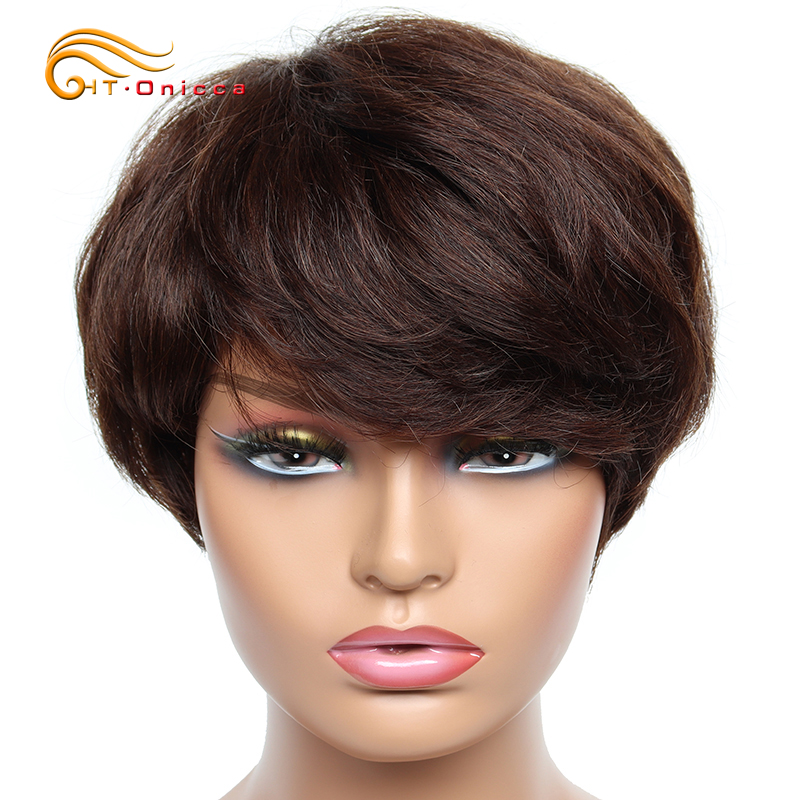 วิกผมสั้นเส้นผมมนุษย์ตรงสำหรับ - Short Pixie Cut Wig Human Hair Cheap บทวิจารณ์และราคา