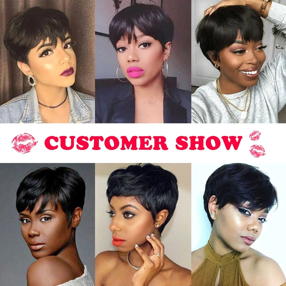 วิกผมทรงพิกซี่สั้น ทำจากผมแท้ส - Short Pixie Cut Wig Human Hair Cheap บทวิจารณ์และราคา