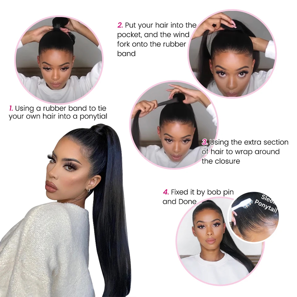 ผมต่อหางม้าแบบพันรอบ 100 กรัม  - Seamless Clip In Hair Extensions Human Hair บทวิจารณ์และราคา