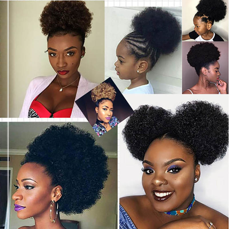 ขนาดใหญ่ Afro พัฟต่อผมหางม้าคล - Drawstring Afro Curly Puff Ponytail บทวิจารณ์และราคา