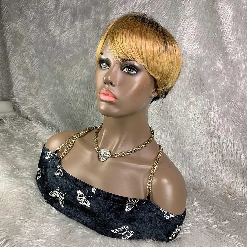 8 นิ้วสั้น Remy ผมวิกผมบราซิลต - Short Pixie Cut Wig Human Hair Cheap บทวิจารณ์และราคา
