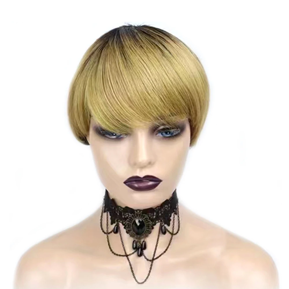 8 นิ้วสั้น Remy ผมวิกผมบราซิลต - Short Pixie Cut Wig Human Hair Cheap บทวิจารณ์และราคา