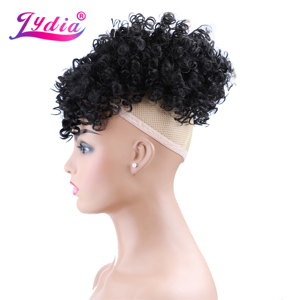 Lydia Drawstring สังเคราะห์สูง - Drawstring Afro Curly Puff Ponytail บทวิจารณ์และราคา