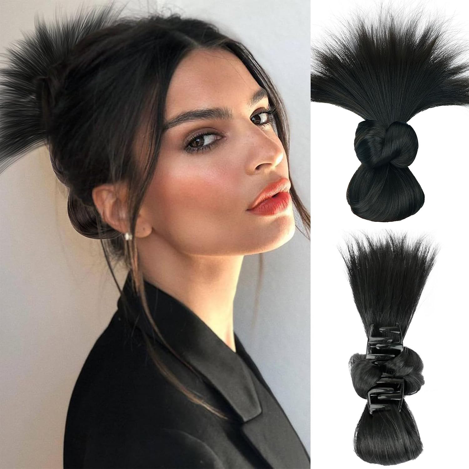 แฮร์พีชทรงเมสซี่บัน สีน้ำตาลเข - Claw Clip Messy Bun Hair Piece บทวิจารณ์และราคา