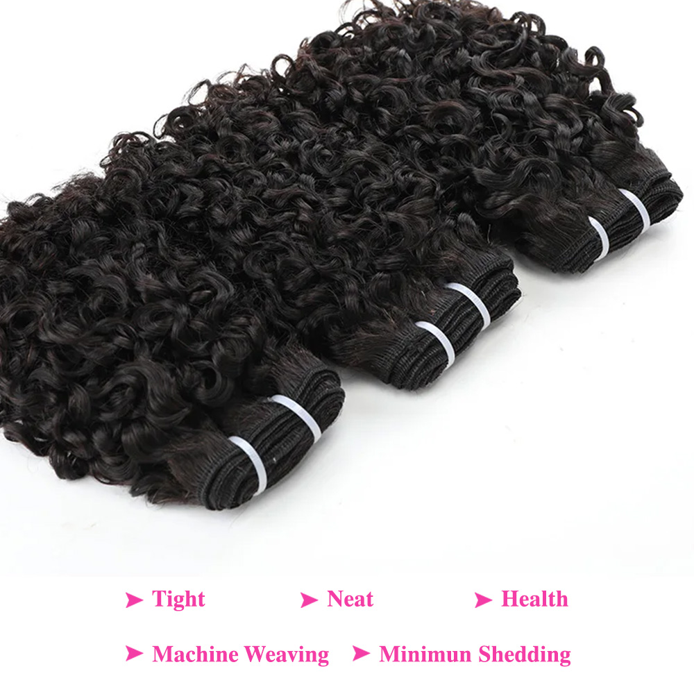 ผมปลอมแบบ Pixie Curl พร้อมเชือ - Deep Wave 3 Bundles With Closure บทวิจารณ์และราคา