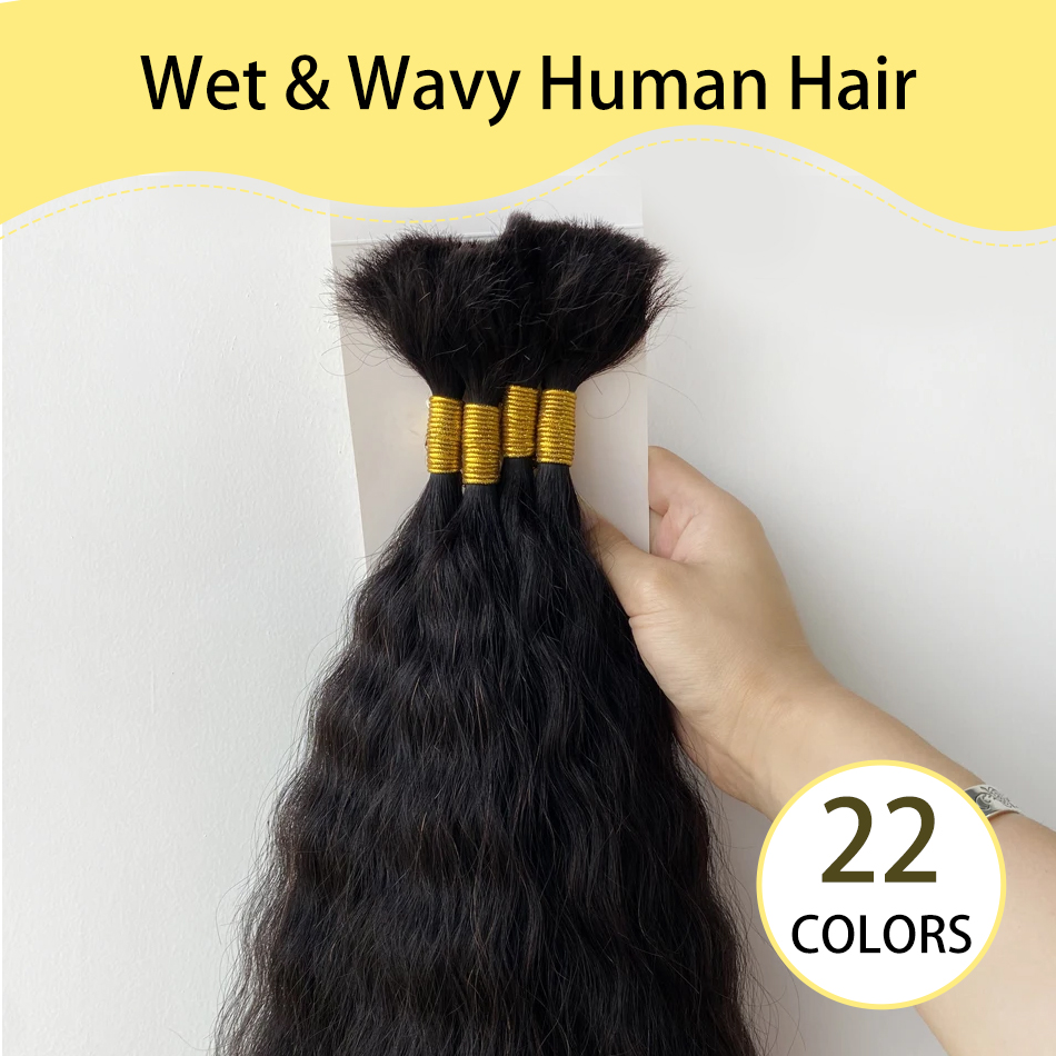 Yelo เปียกและหยักมนุษย์ Braidi - Water Wave Bulk Human Hair For Braiding บทวิจารณ์และราคา